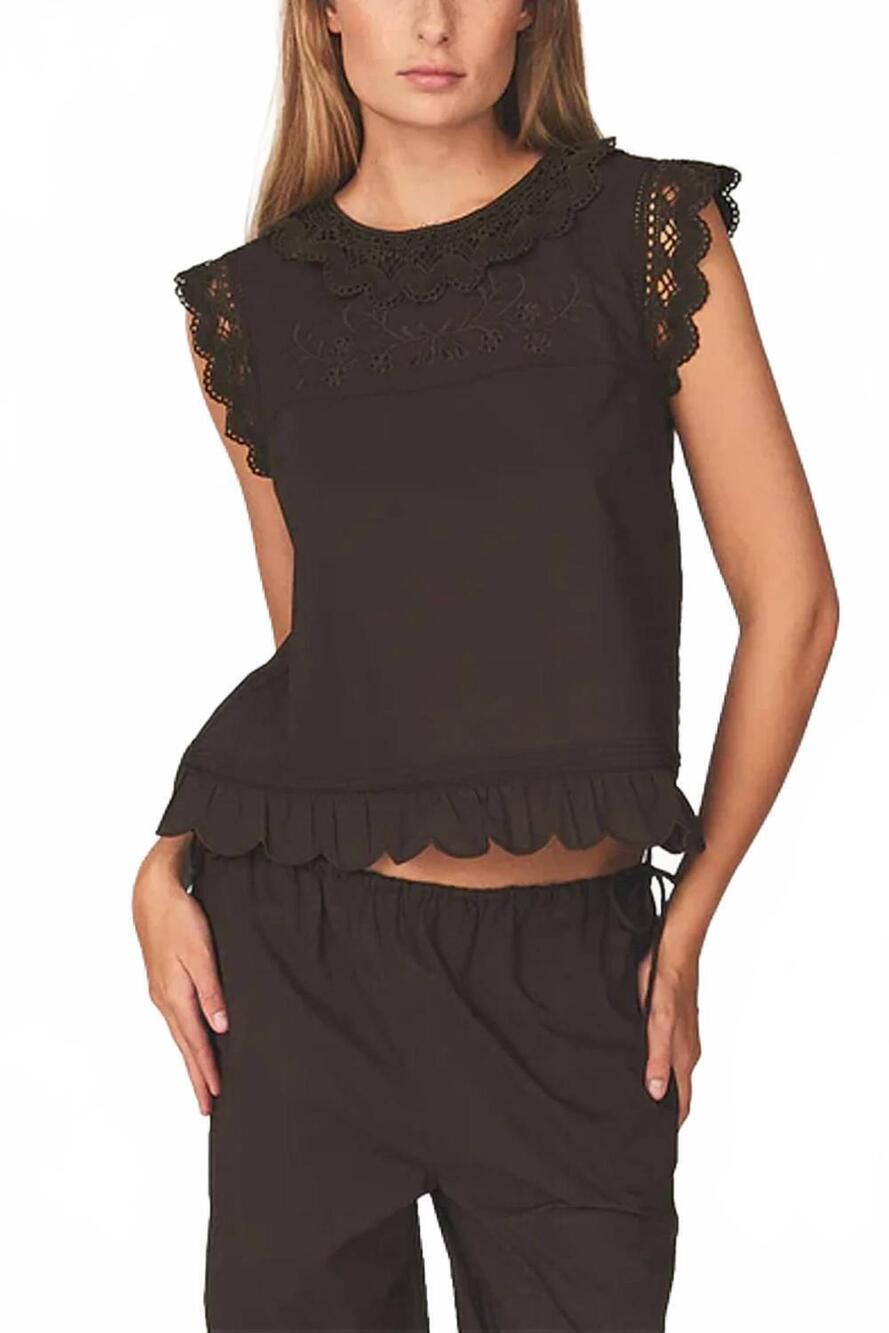 NEW THE GARMENT women's kirsten cloth top in chocolate brown